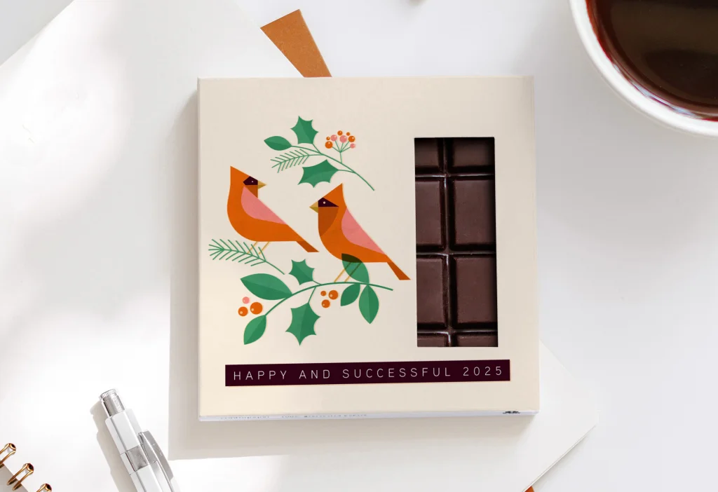 Kerstkaarten met chocolade